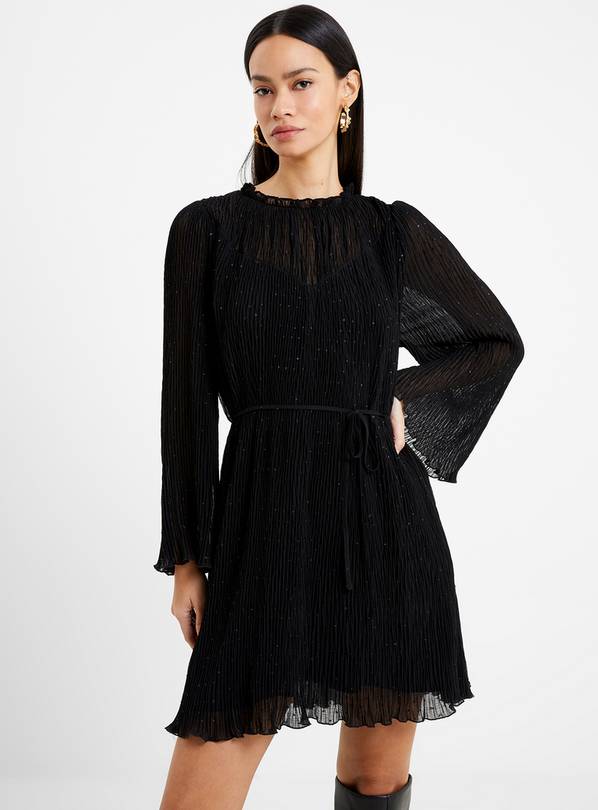 FRENCH CONNECTION Callie Pleated Lurex Dress 8