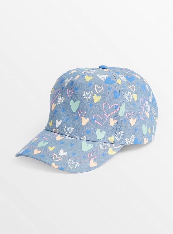 Blue Heart Print Cap 1-2 years