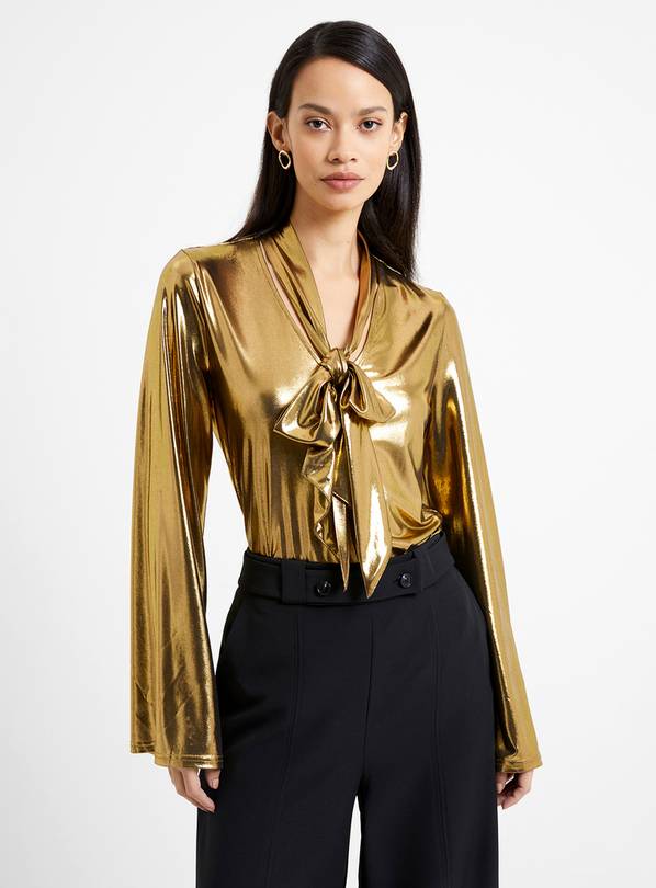 FRENCH CONNECTION Ronja Liquid Metal Shirt L