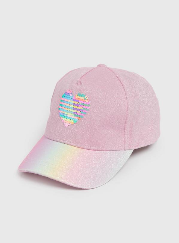 Pink Heart Sequin Sparkle Cap 1-2 years