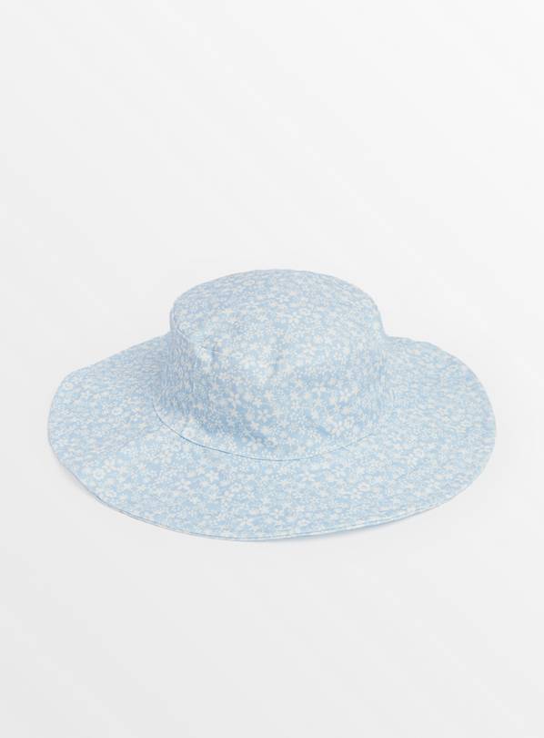 Blue Floral Print Bucket Hat 1-2 years