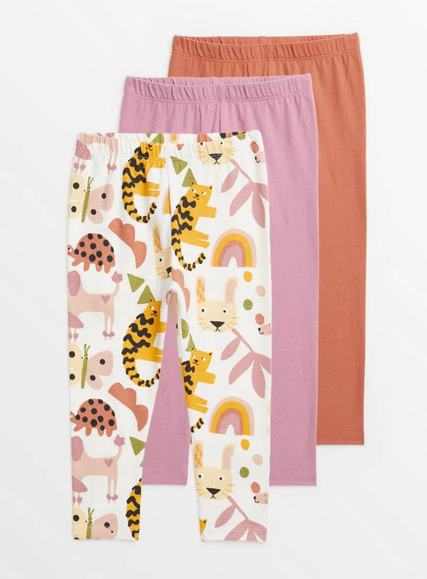 Buy Bright Animal Print Leggings 3 Pack 1-2 years, Multipacks