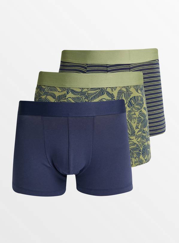 Buy Blue Leaf & Stripe Hipsters 3 Pack L | Underwear | Tu