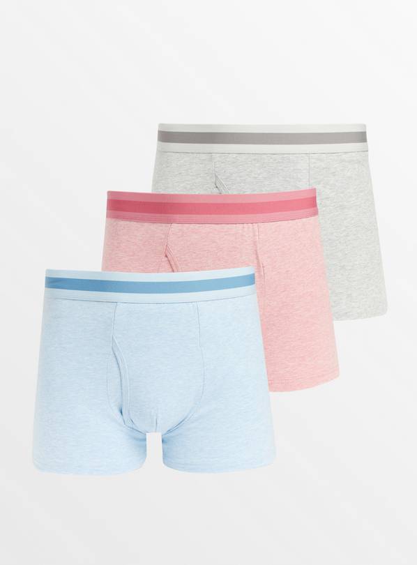 Buy Light Marl Trunks 3 Pack S | Underwear | Tu