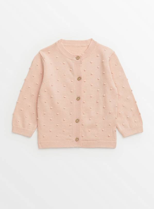 Pink bobble hot sale knit cardigan