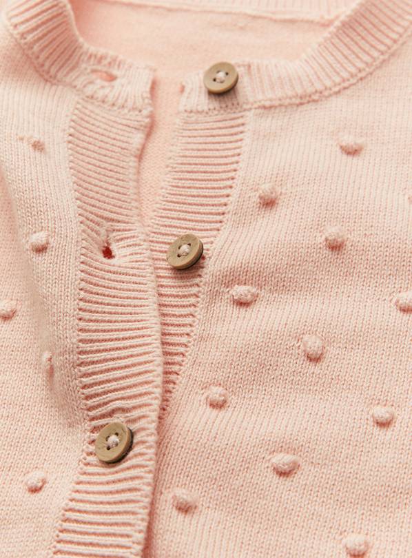 Pink bobble outlet knit cardigan