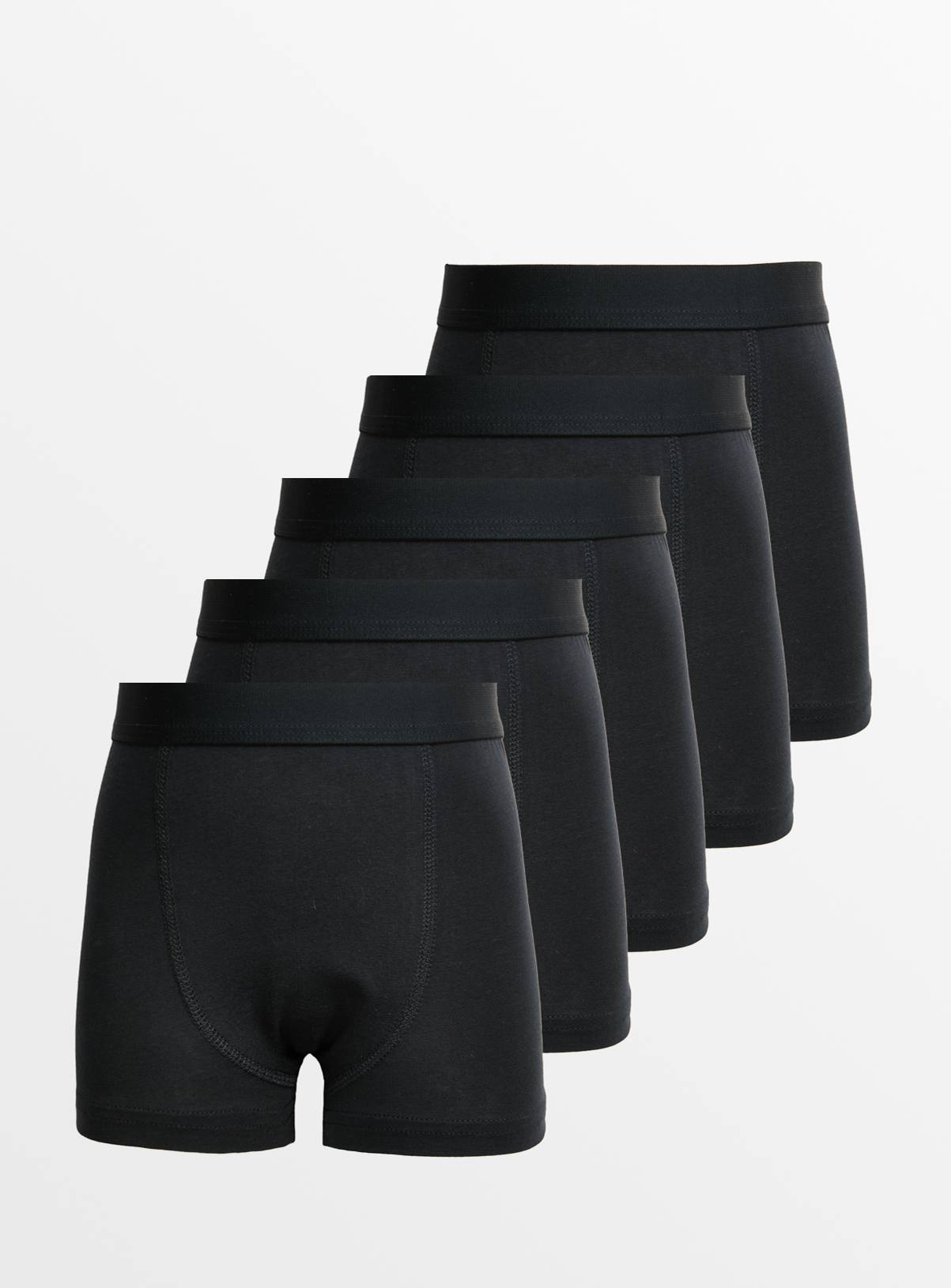 Plain Black Trunks 5 Pack 12-13 years - Image 1