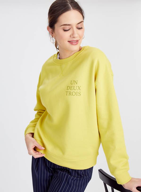 Yellow Graphic Boxy Fit Sweatshirt  XXL