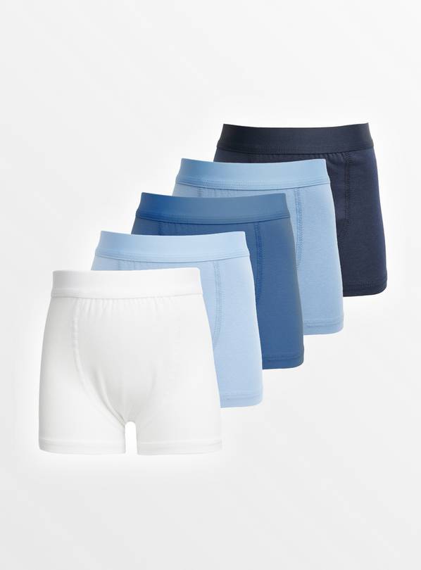 Tonal Blue Trunks 5 Pack 10-11 years