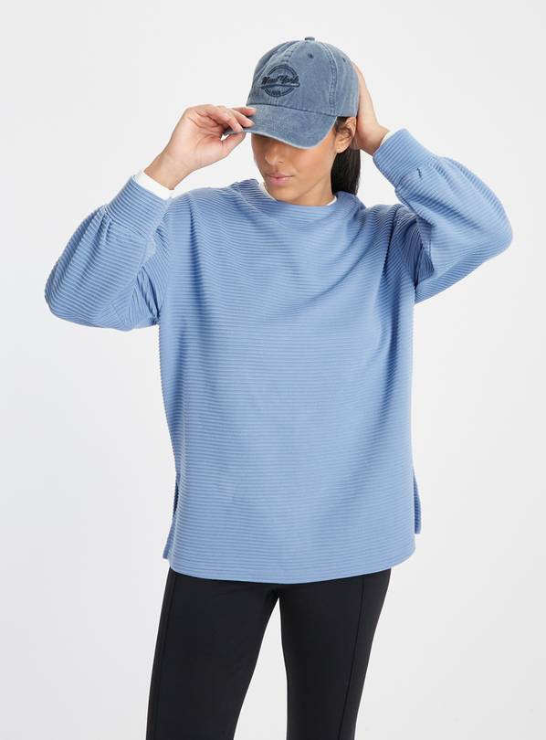 Blue Ribbed Sweatshirt XXL