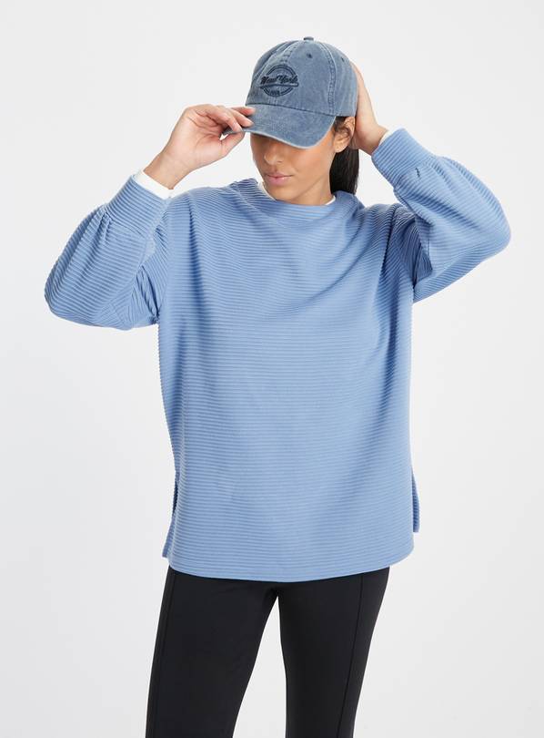 Blue Ribbed Sweatshirt XL
