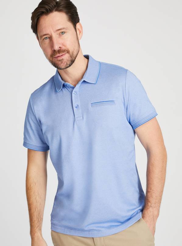 Blue Two Tone Polo Shirt XL