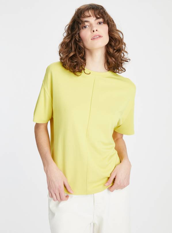 Yellow Boxy Fit Ponte T-Shirt 16
