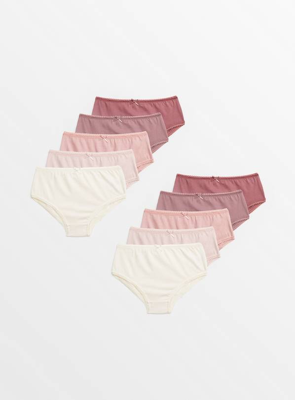 Tonal Pink Full Knickers 10 Pack 3-4 years