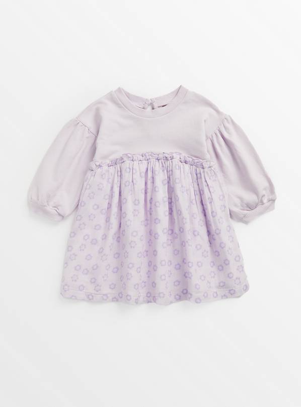 Lilac Floral Sweatshirt Dress 3-6 months