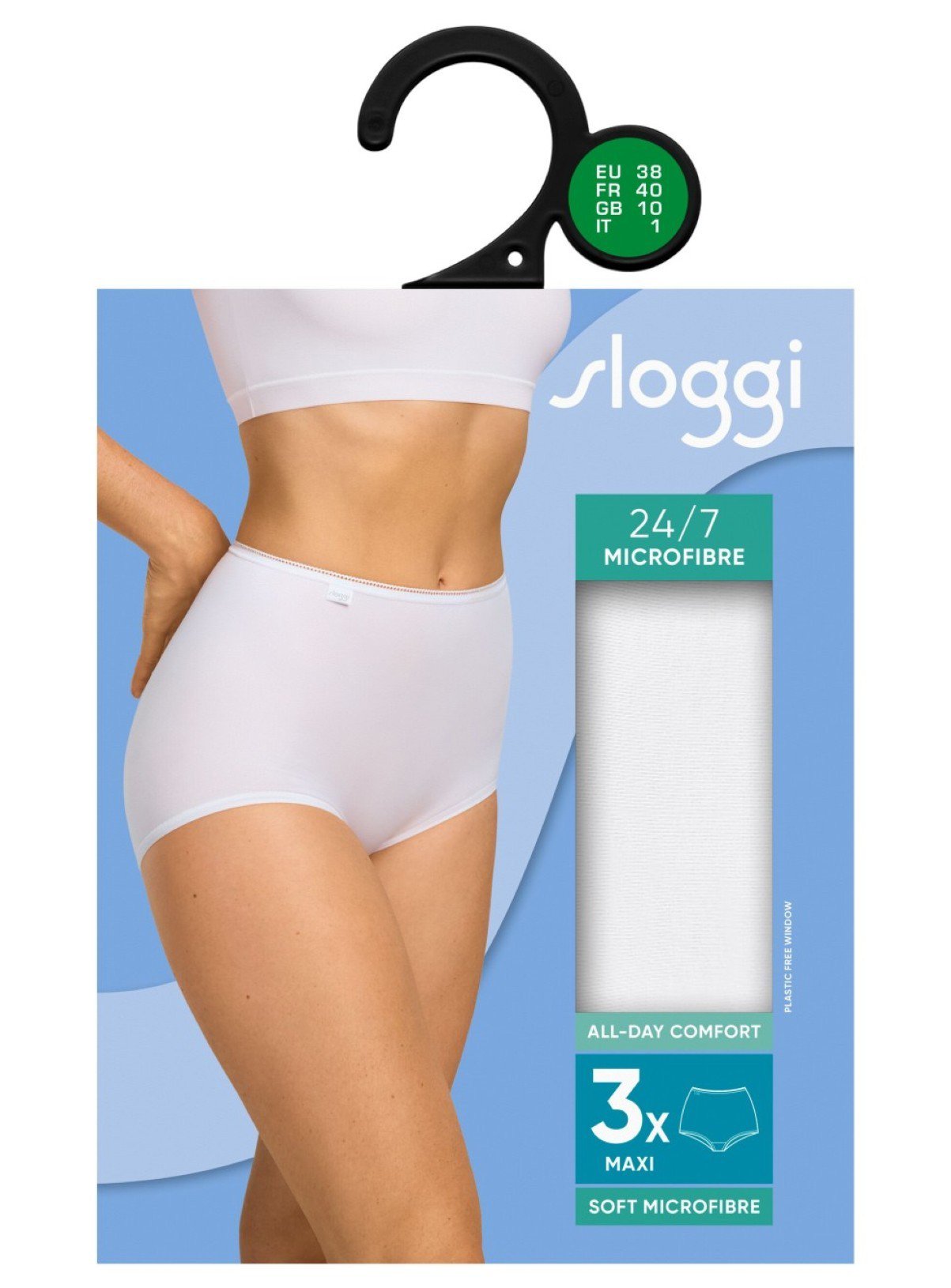 SLOGGI 24/7 Microfibre Maxi Knickers 3 Pack White 16 - Image 6 thumbnail