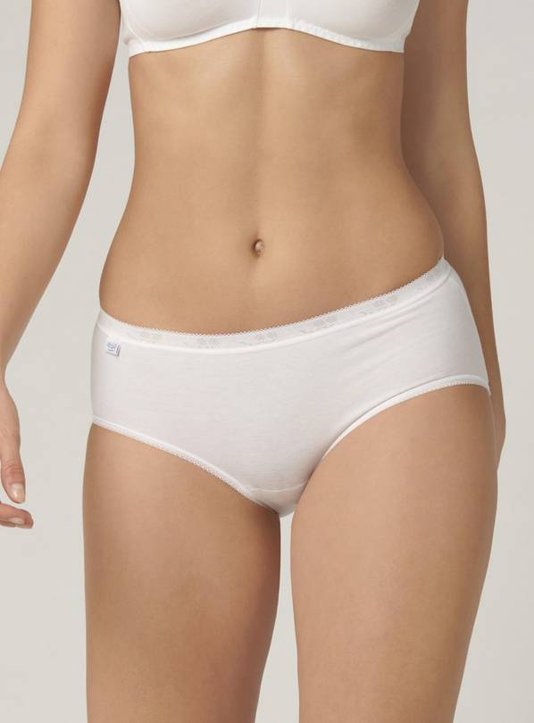 sloggi 24/7 100 Midi Knickers, Pack of 3, White, 10