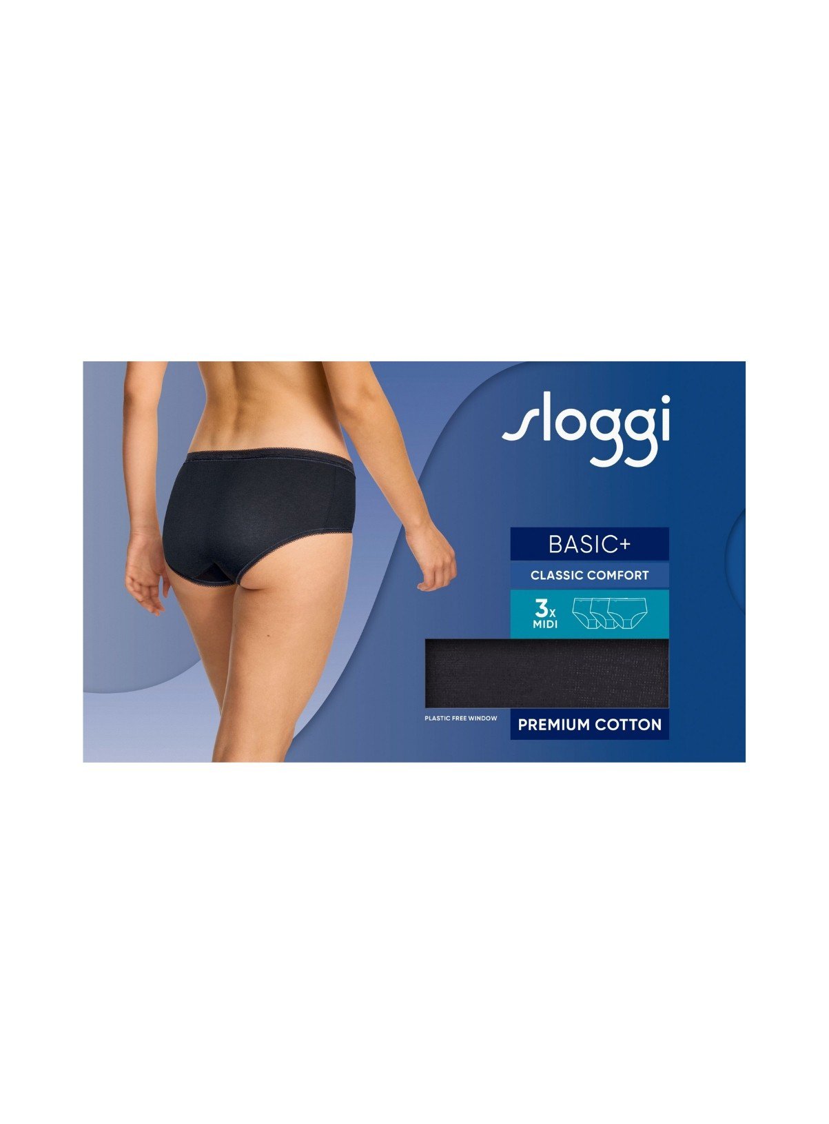 SLOGGI Basic+ Midi 3 Pack Black 18 - Image 6 thumbnail