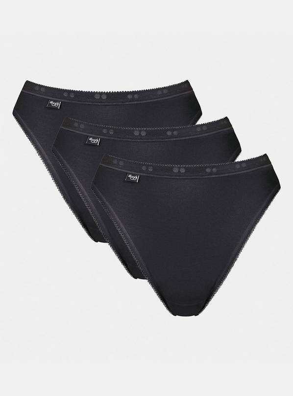 Sloggi Tai 3 Pack Hi Leg Briefs Black