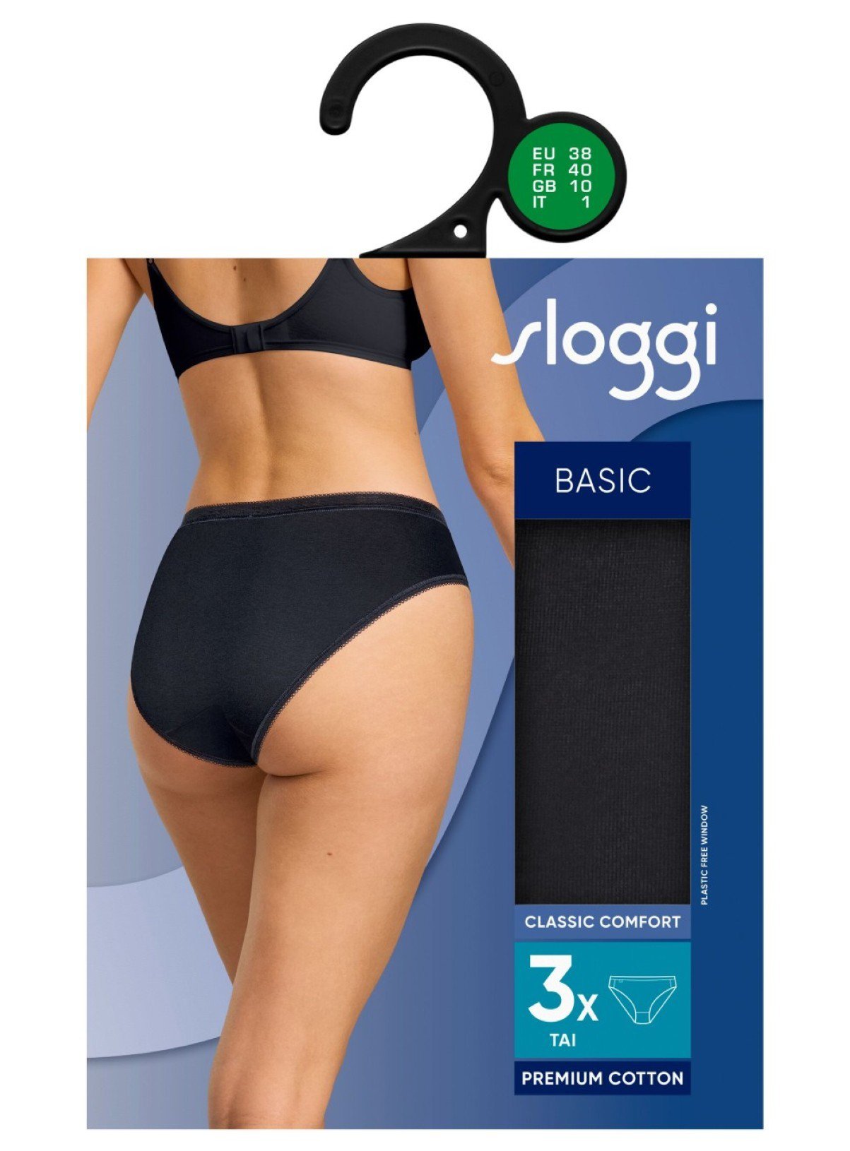 SLOGGI Basic+ Tai Knickers 3 Pack Black 10 - Image 6 thumbnail