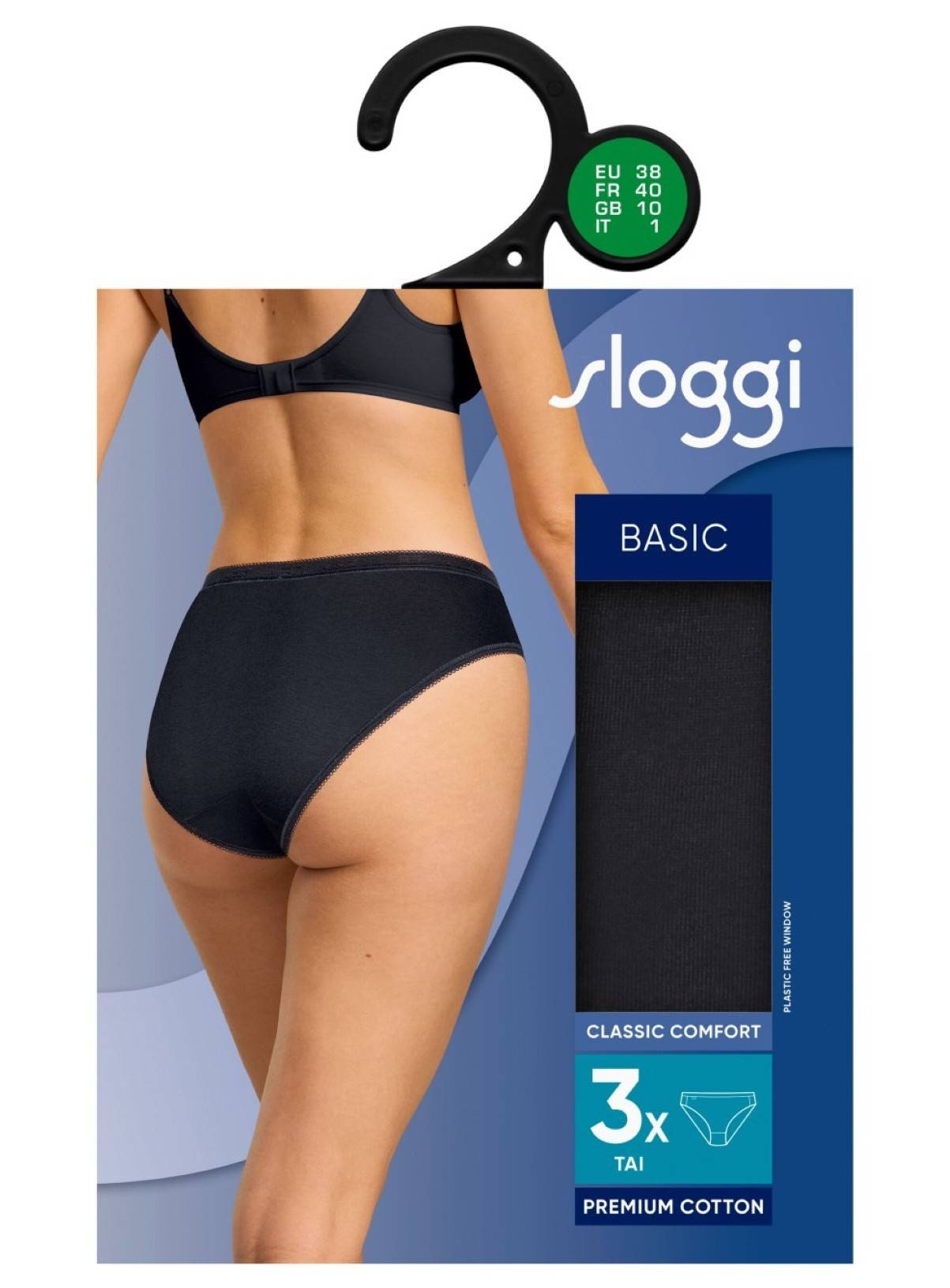 SLOGGI Basic+ Tai Knickers 3 Pack Black 10 - Image 6