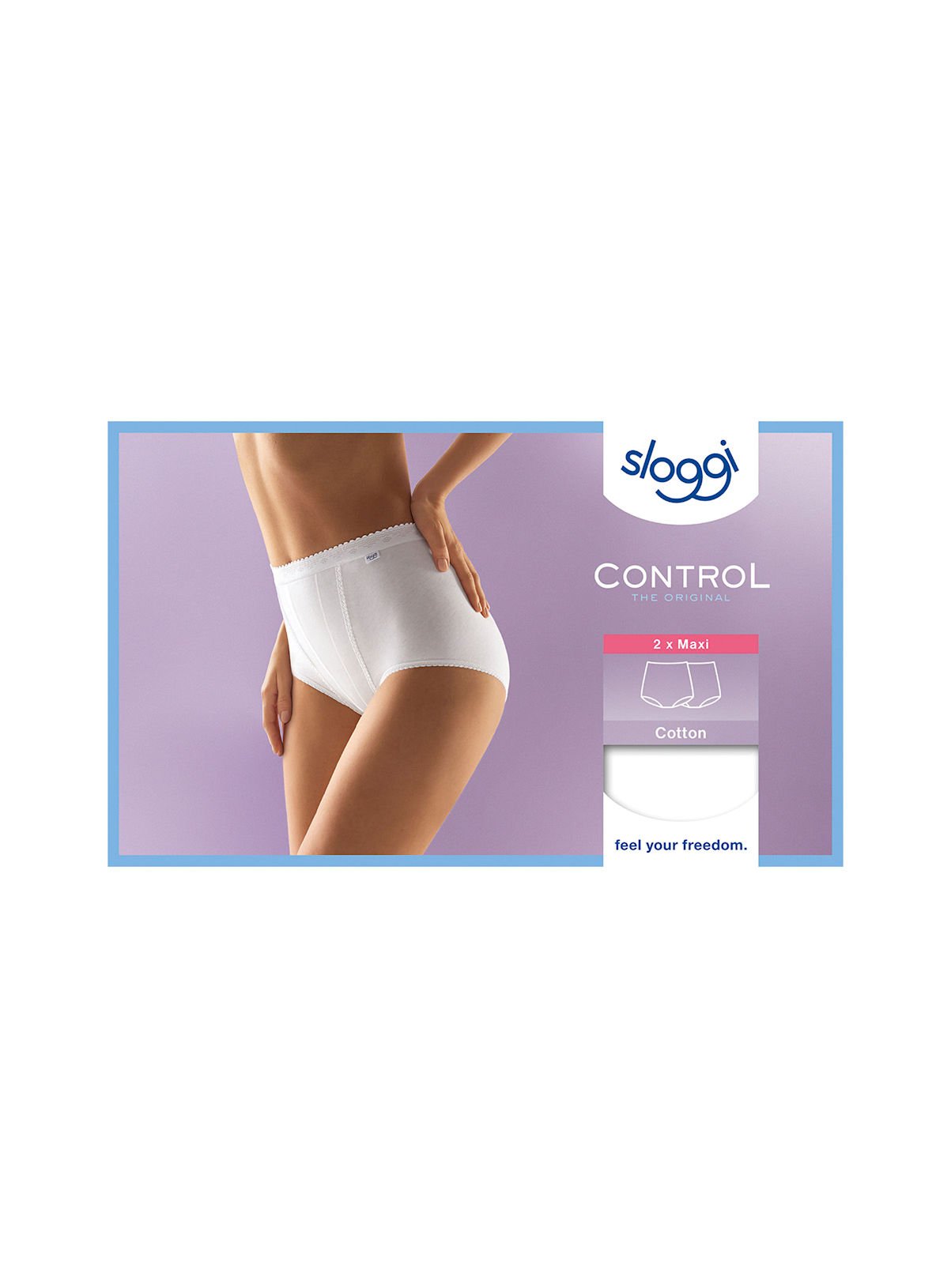 SLOGGI Control Maxi Knickers 2 Pack White 22 - Image 6 thumbnail