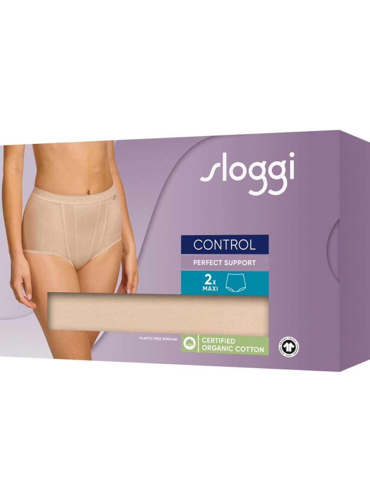 SLOGGI Control Maxi Knickers 2 Pack Nude 18 - Image 6 thumbnail