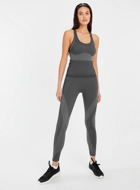 MAMA Seamless sports tights - Dark grey marl - Ladies