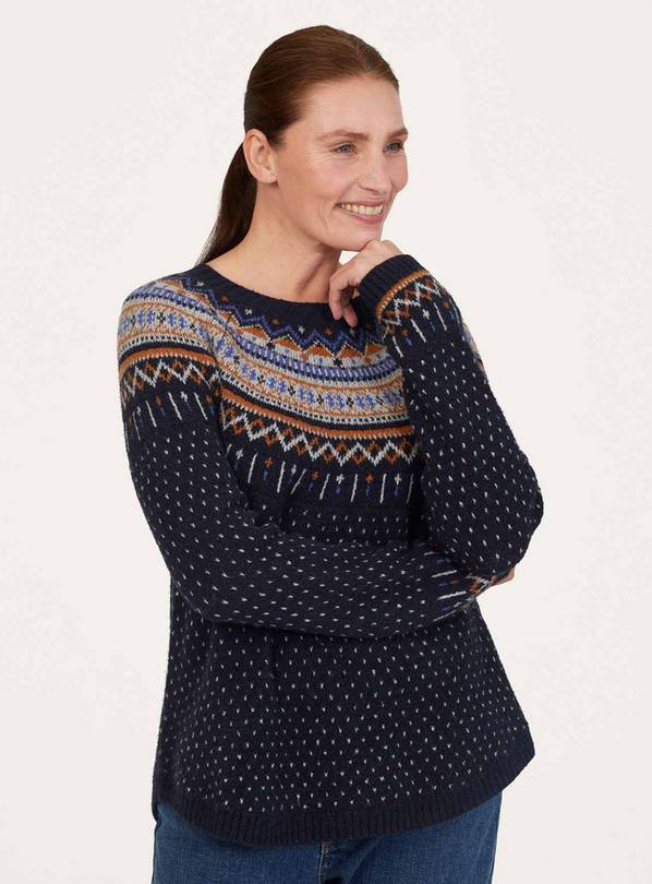 Buy THOUGHT Freayer Organic Cotton Fluffy Fair Isle Jumper 14