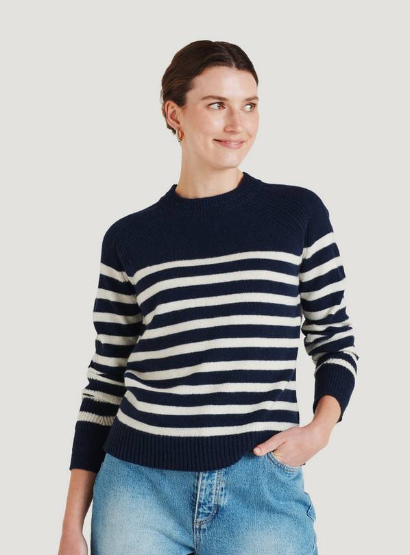THOUGHT Celaeno Striped Lambswool Funnel Neck Jumper 6