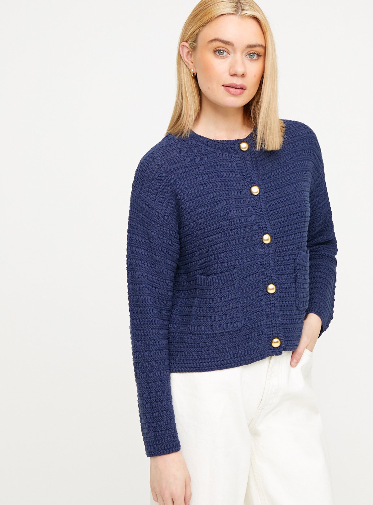 Navy Stitch Detail Cardigan 14 - Image 1 thumbnail