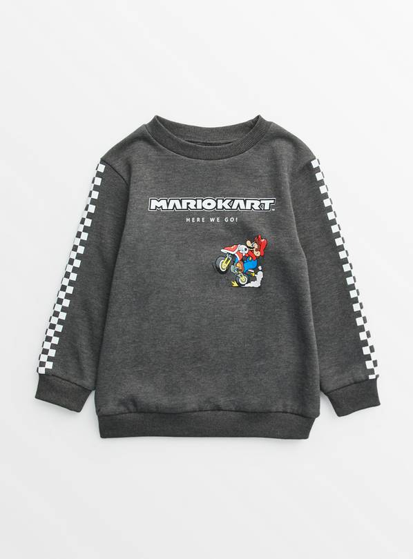 Charcoal Super Mario Graphic Sweatshirt 9 years