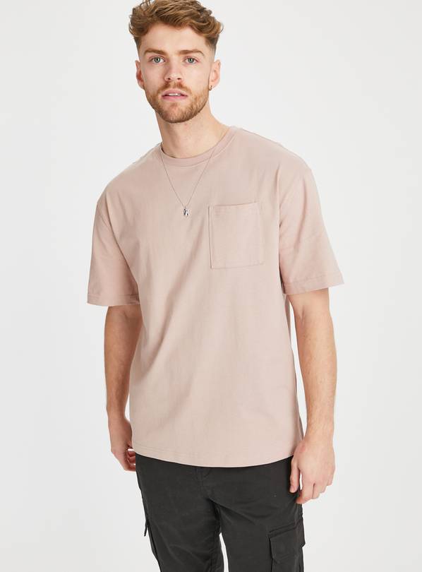 Pink Pocket Relaxed Fit T-Shirt XXXL