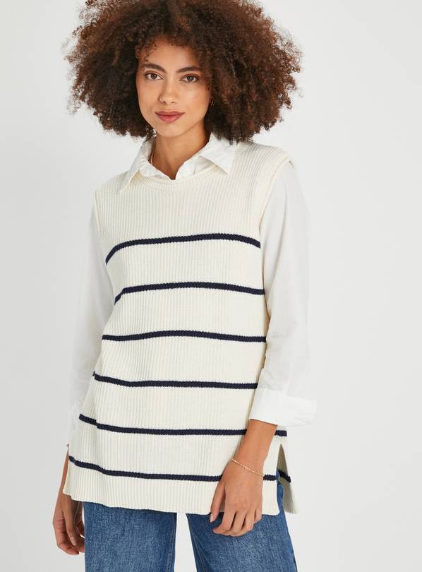 Cream Nautical Stripe Knitted Tank  10