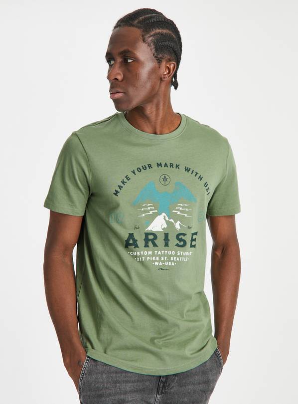 Green Arise Mountain Graphic T-Shirt XXXL
