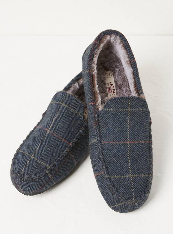 Buy FATFACE Noah Check Moccasins 6.5 Slippers Tu