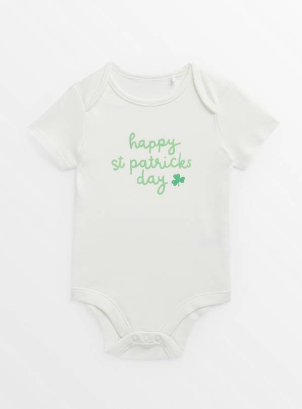 White St Patrick's Day Bodysuit 3-6 months