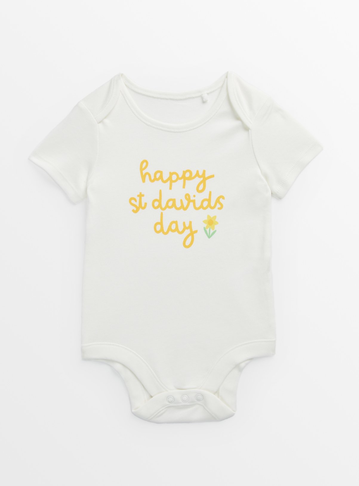White White St David's Day Bodysuit (3-6 Months) - Tu by Sainsbury's