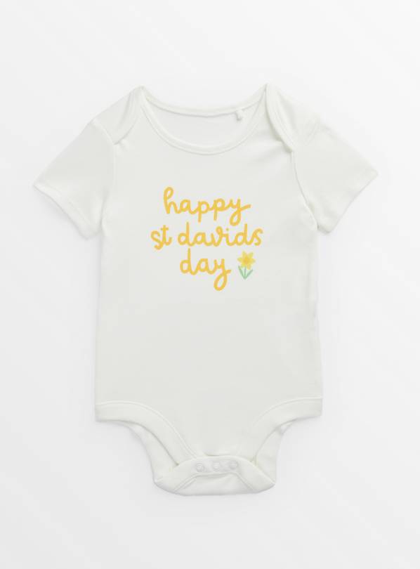 White St David's Day Bodysuit 6-9 months