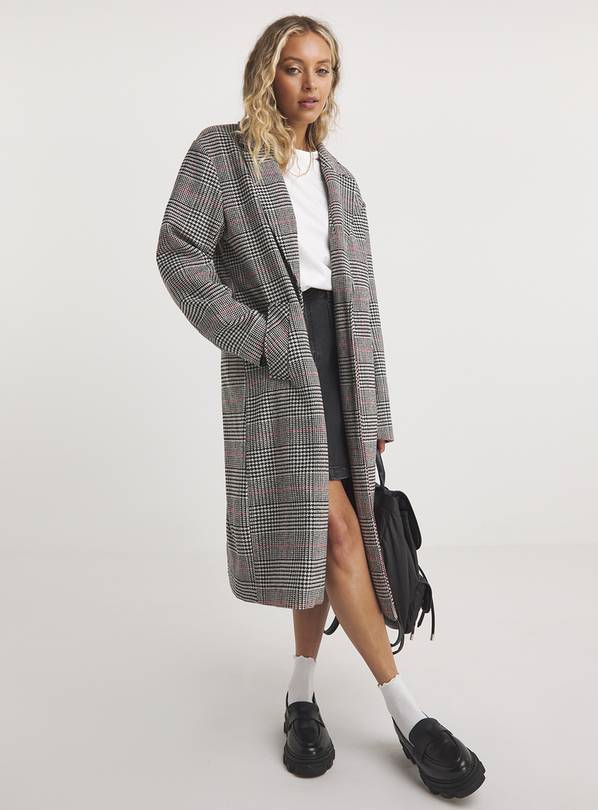 SIMPLY BE Checked Faux Wool Relaxed Blazer Coat 18