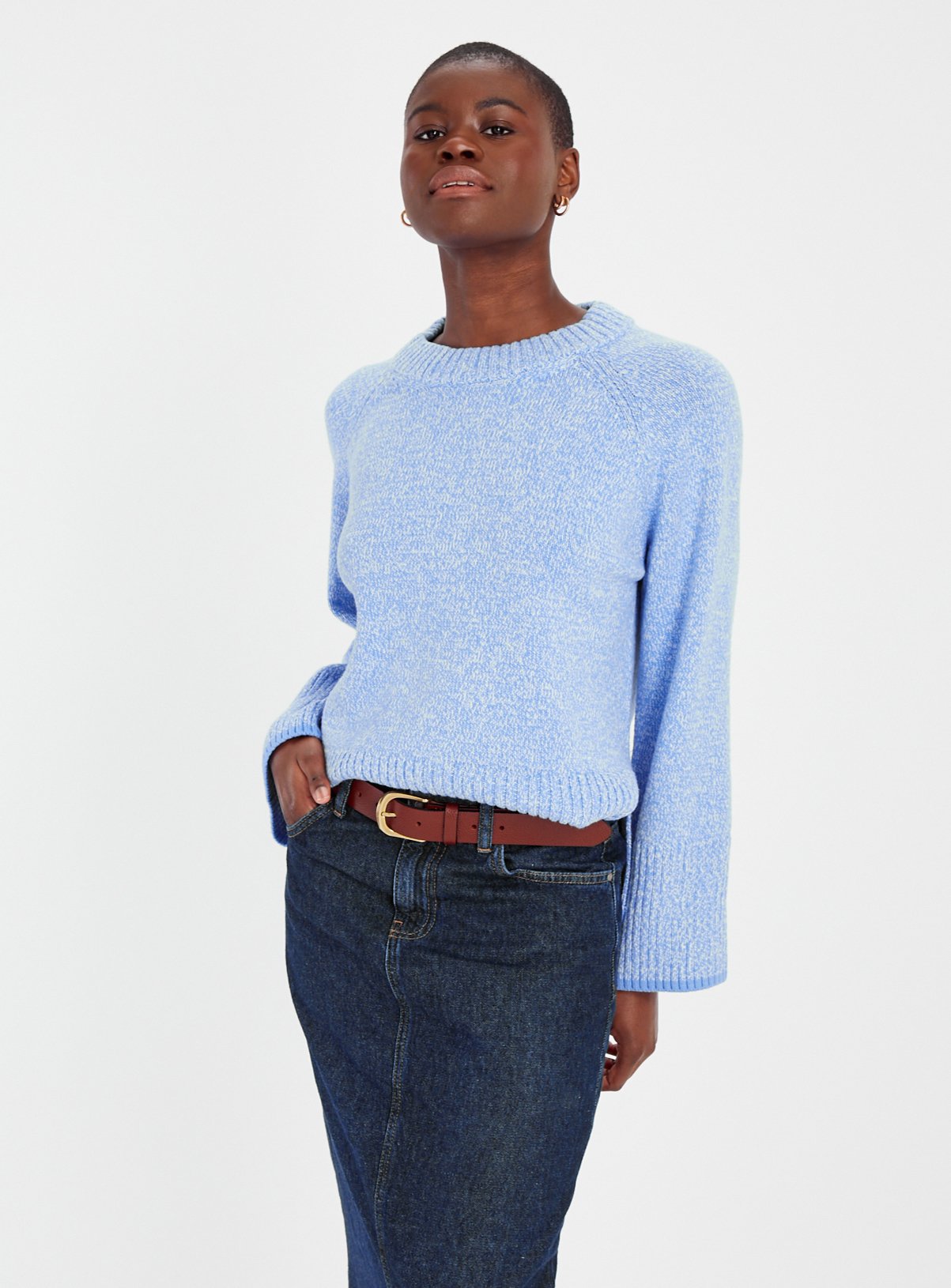 Blue Twist Knitted Jumper 22 - Image 1 thumbnail