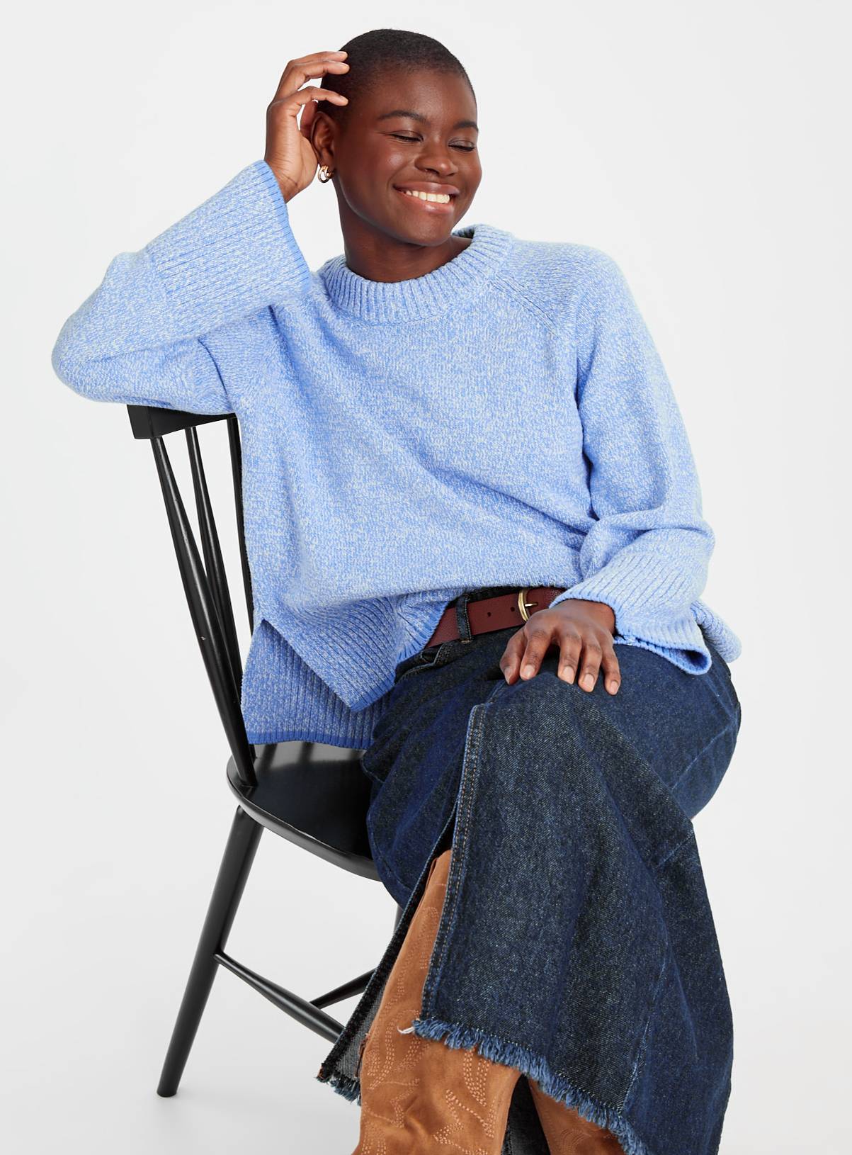 Blue Twist Knitted Jumper 22 - Image 2