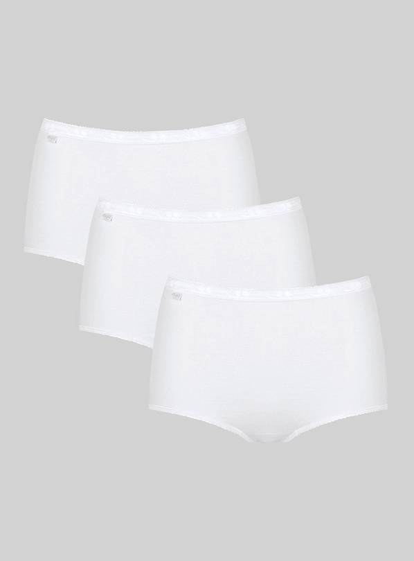 sloggi Basic+ Maxi Cotton Briefs, Pack of 3, White