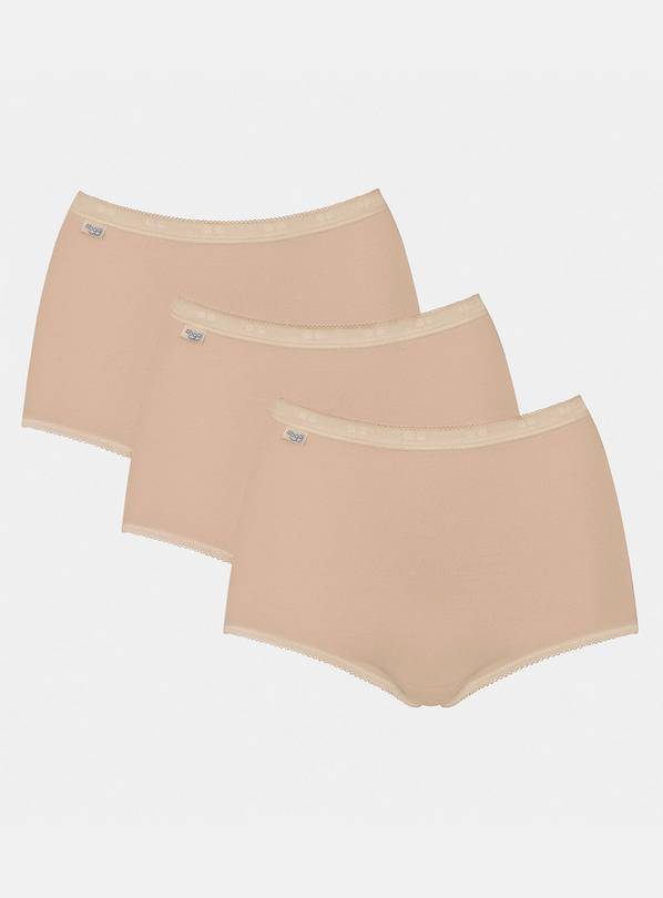 Sloggi Tai Briefs Knickers Basic+ Brief 3 Pack 95% Cotton High Rise Lingerie