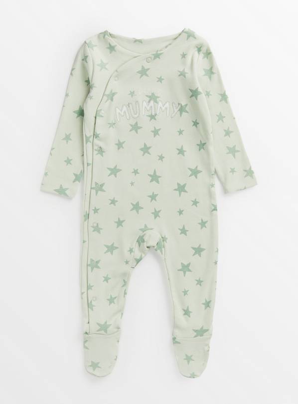 Green Star I Love Mummy Sleepsuit Up to 3 mths
