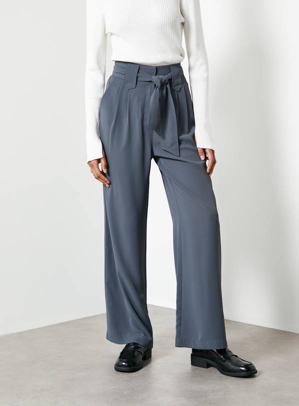 For All the Love Grey Belted Wide Leg Trouser 20