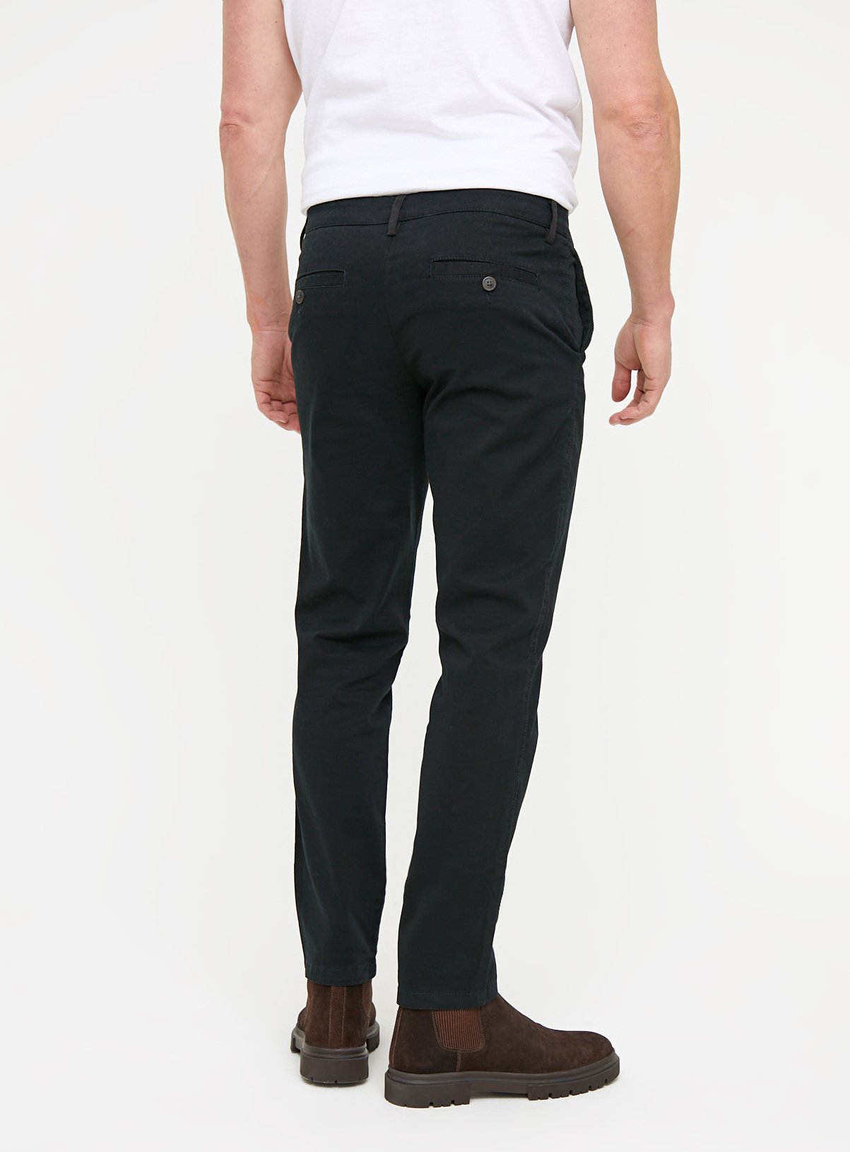 Black Skinny Fit Chino Trousers 30L - Image 5 thumbnail