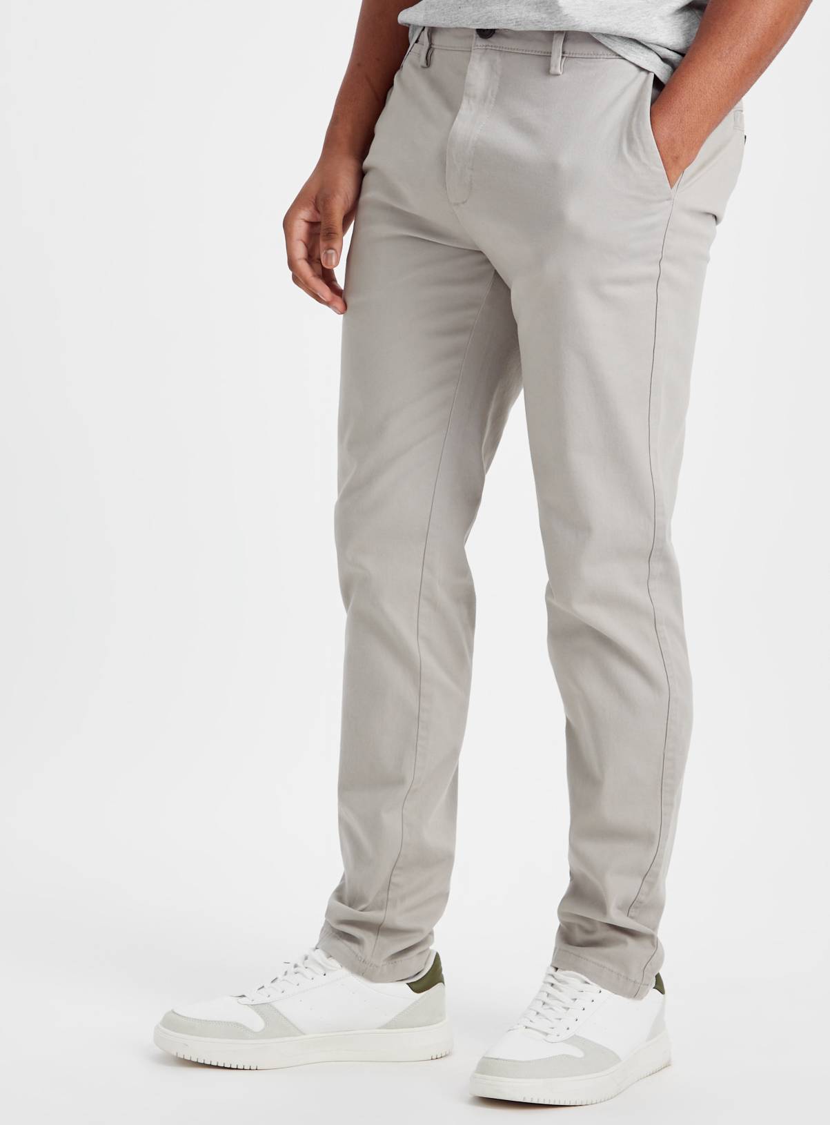 Grey Skinny Fit Chino Trousers  30L - Image 1