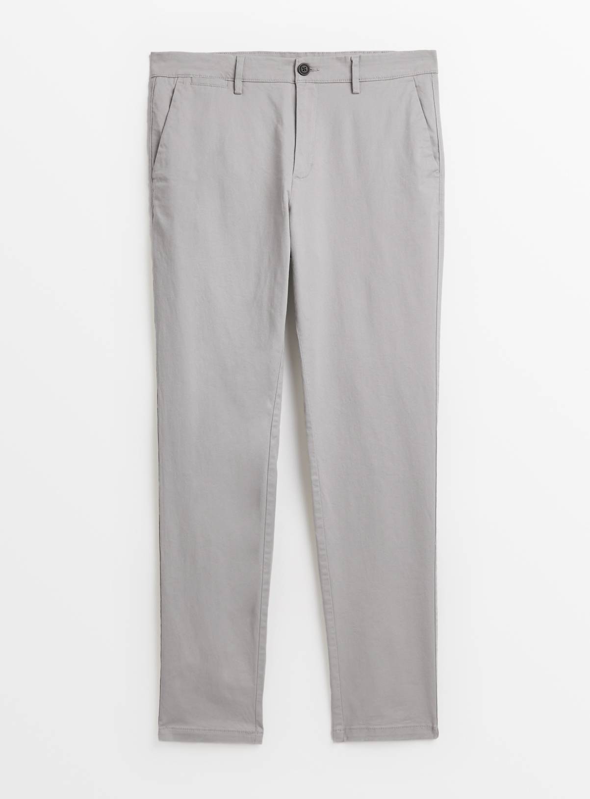 Grey Skinny Fit Chino Trousers  30L - Image 3