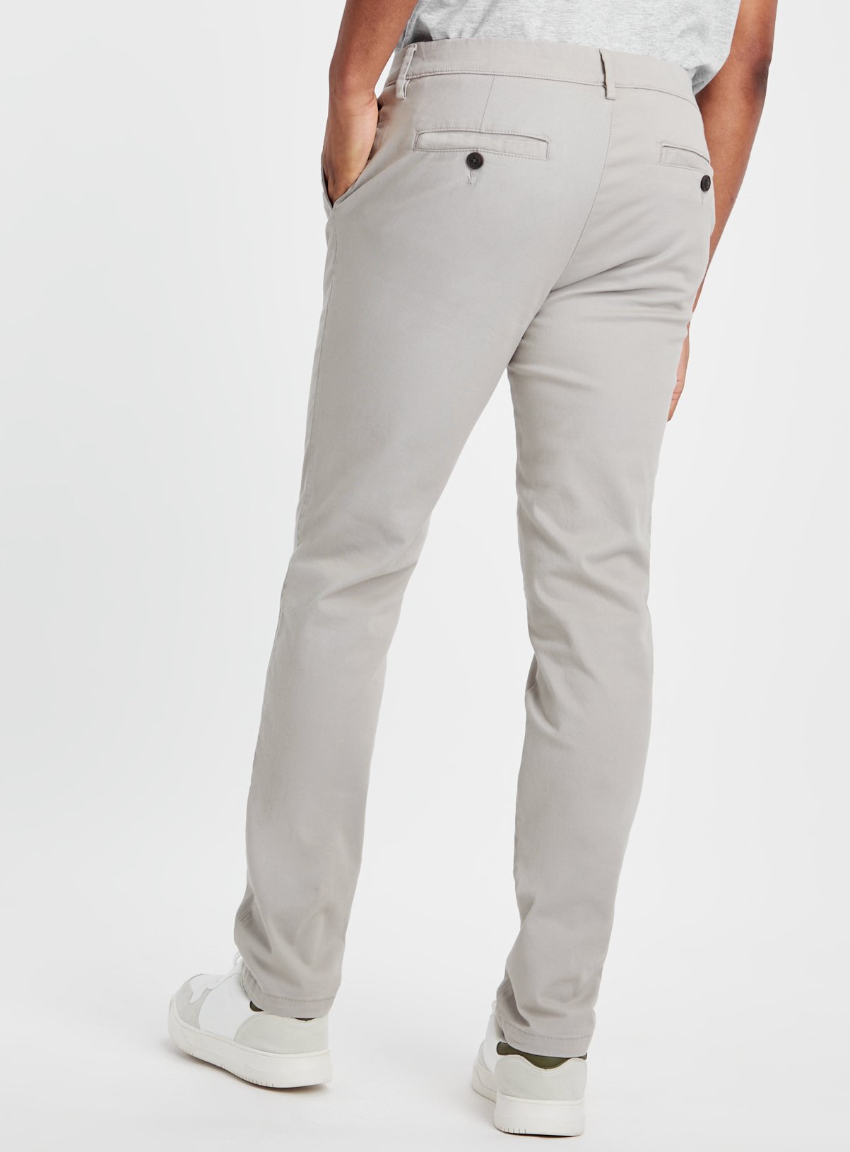 Grey Skinny Fit Chino Trousers  30L - Image 5 thumbnail